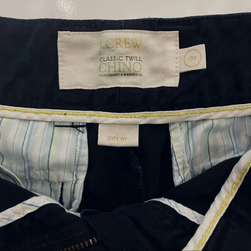 J. Crew Classic Twill Dark Navy City Fit Chino Shorts